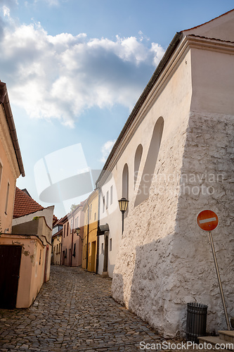 Image of Narrow street in jewish quarter. Trebic, Czech Republic