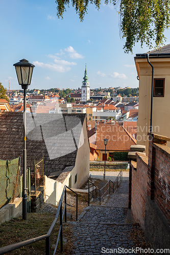 Image of Narrow street in jewish quarter. Trebic, Czech Republic