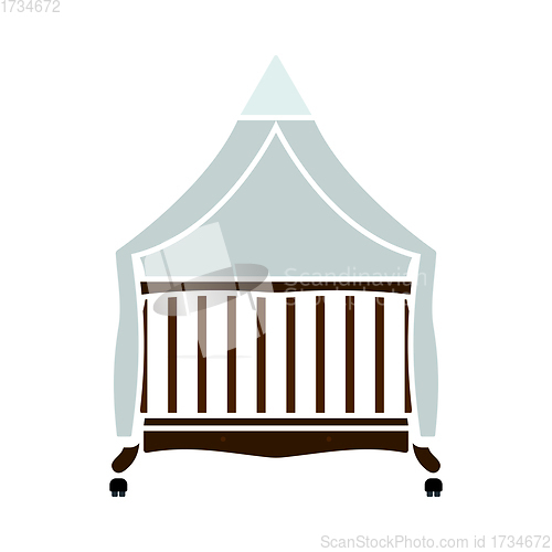 Image of Crib With Canopy Icon