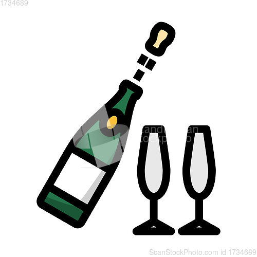 Image of Party Champagne And Glass Icon