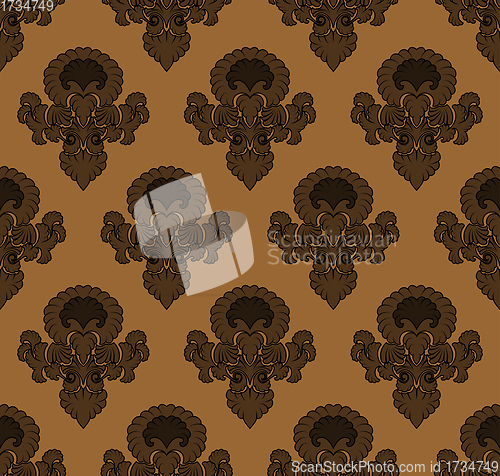 Image of Damask Seamless Outline Pattern