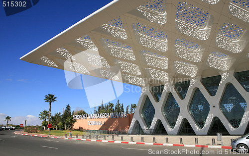 Image of Blue sky over airport Marrakech