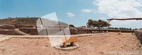 Image of Queen of Sheba palace ruins in Aksum, Axum civilization, Ethiopia.