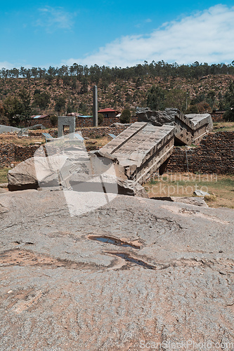 Image of Famous ancient obelisks in city Aksum, Ethiopia