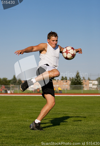 Image of kicking a soccer ball 