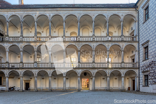 Image of arcade in Castle Jindrichuv Hradec castle in Czech Republic