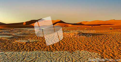 Image of Arid dry landscape Hidden Vlei in Namibia Africa