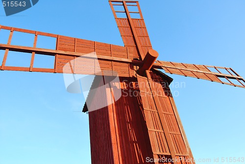 Image of Red Wooden Windmill