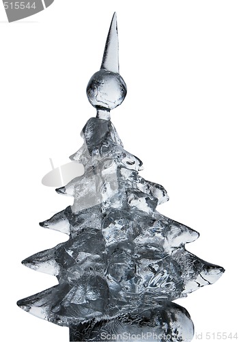 Image of Ice Christmas Tree on White