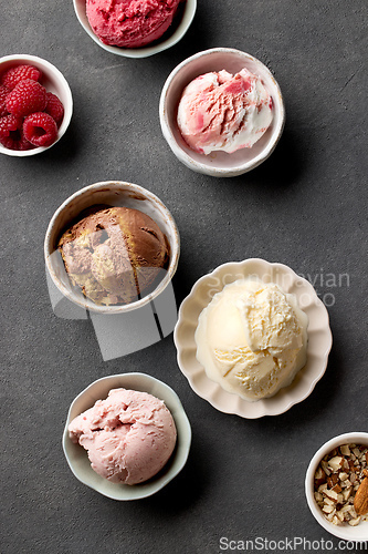 Image of bowls of various ice creams