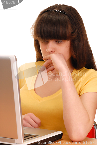 Image of Girl with Computer