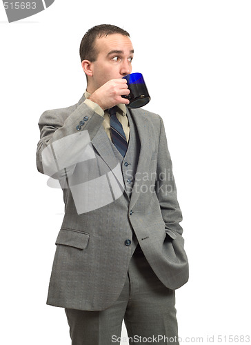 Image of Businessman Drinking Coffee