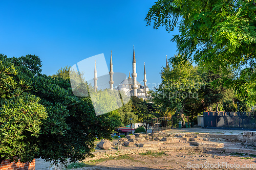 Image of Famous Sultan Ahmed mosque, Istanbul, Turkey