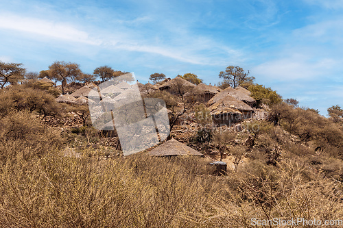 Image of Mountain landscape with houses, Ethiopia