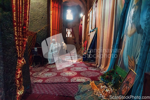 Image of Monk in Lalibela churches, Ethiopia