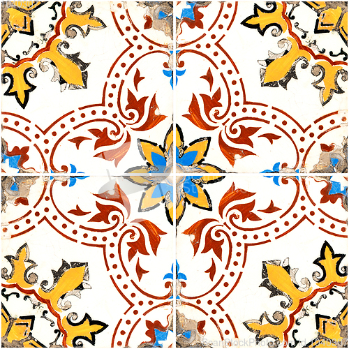 Image of Traditional Portuguese glazed tiles