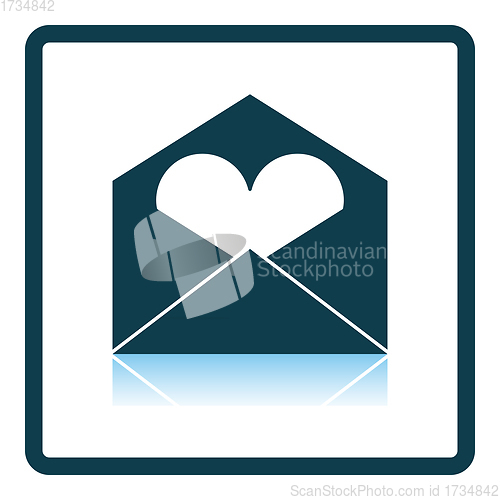 Image of Valentine Envelop With Heart Icon