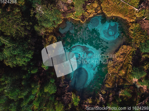 Image of Geyser blue, silver lake with thermal springs