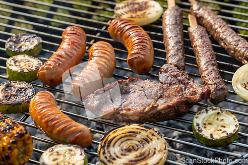 Image of various grilled meat and vegetables