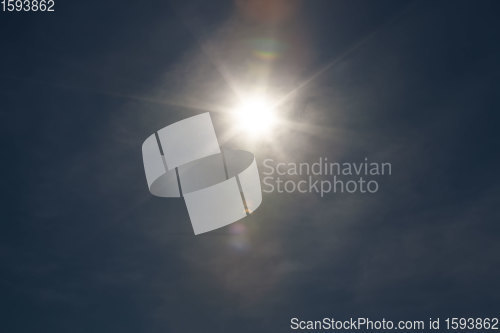 Image of the sun shining in the sky