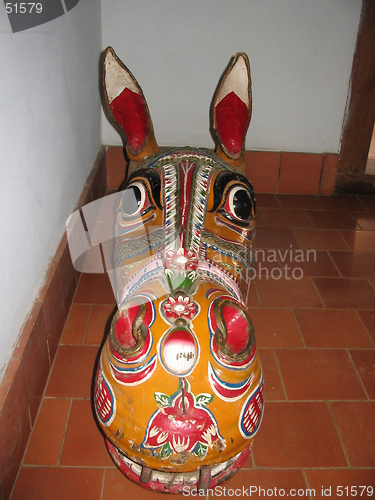 Image of wooden toy horse head