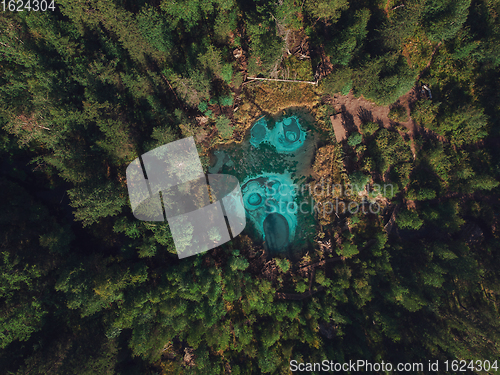 Image of Geyser blue, silver lake with thermal springs