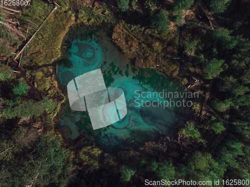 Image of Geyser lake with thermal springs