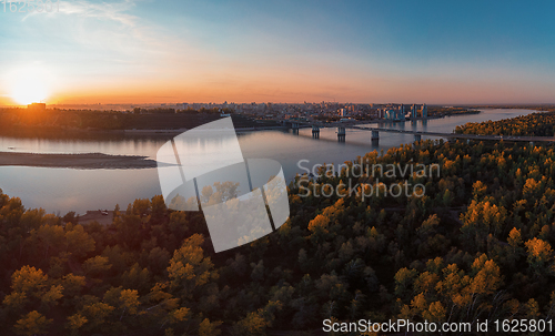 Image of Aerial shot of view to Barnaul city.