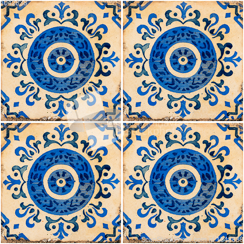 Image of Traditional Portuguese glazed tiles