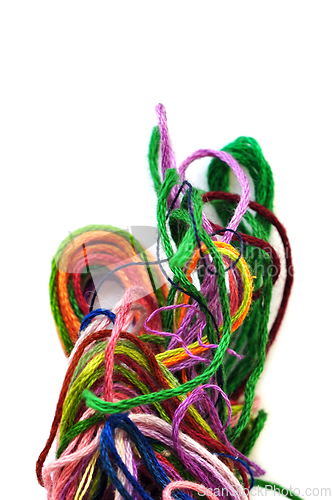 Image of colorful tangled threads