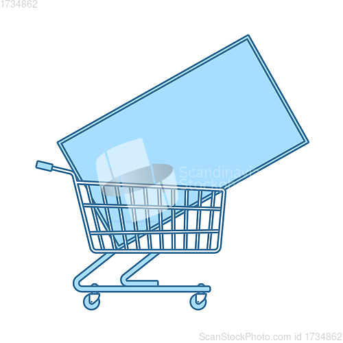 Image of Shopping Cart With TV Icon