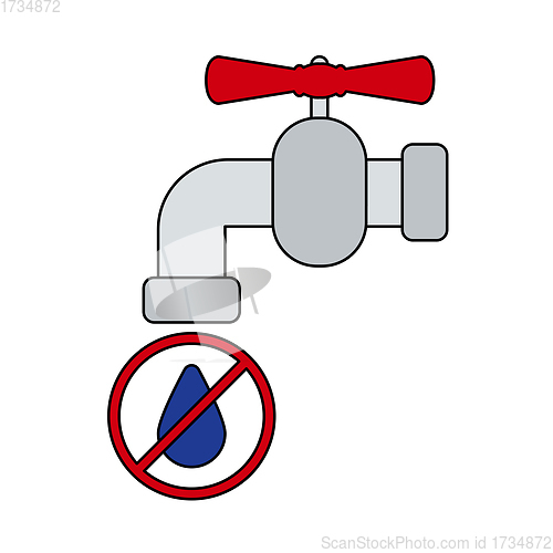 Image of Water Faucet With Dropping Water Icon