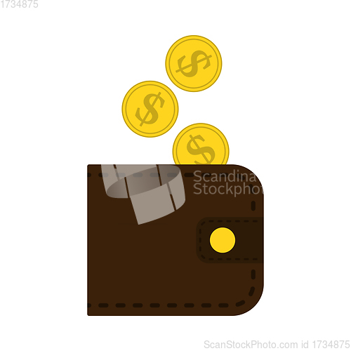 Image of Golden Coins Fall In Purse Icon