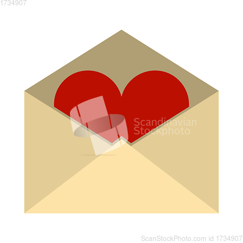 Image of Valentine Envelop With Heart Icon