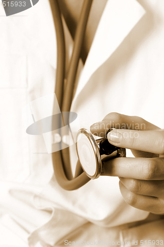 Image of Young doctor with stethoscope.