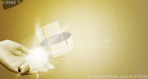 Image of Background with lit lightbulb