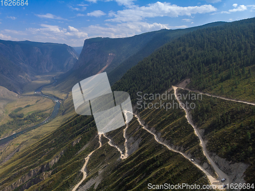 Image of Altai mountain road pass