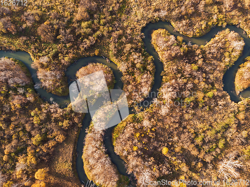 Image of autumn landscape with river.