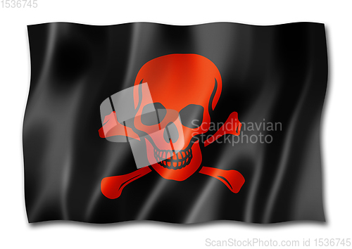 Image of Pirate flag, Jolly Roger isolated on white