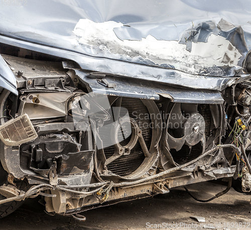 Image of car with damage after an accident