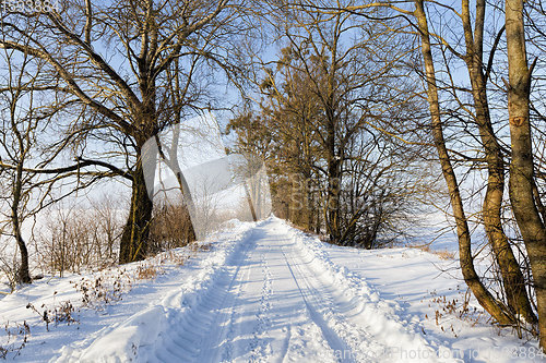 Image of snow-covered winter road