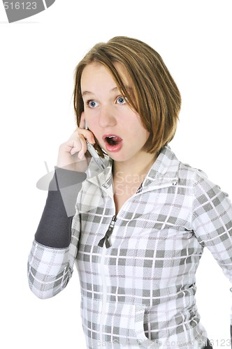 Image of Teenage girl talking on phone