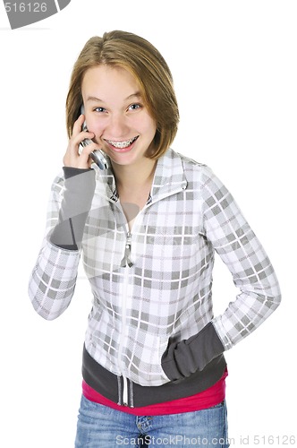 Image of Teenage girl talking on phone