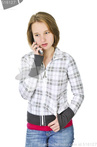 Image of Teenage girl talking on phone