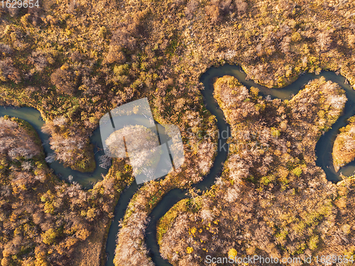 Image of autumn landscape with river.