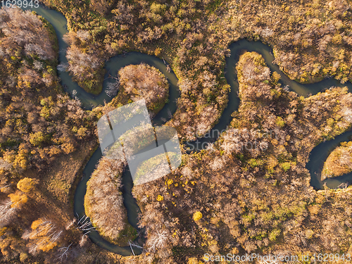 Image of autumn landscape with river.