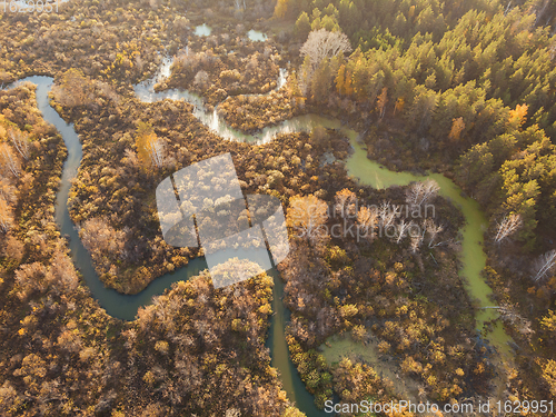 Image of autumn landscape with river.