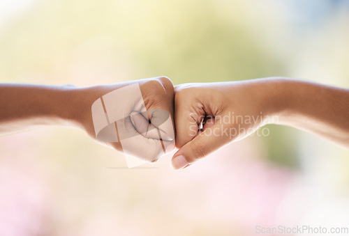 Image of Fist bump, support and business people meeting for a goal, partnership and collaboration in office at work. Contract, teamwork and employees with trust, motivation and success at a corporate company