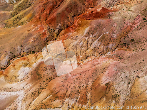 Image of Yellow nad red mountains resembling the surface of Mars