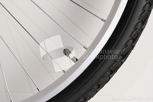 Image of Bicycle wheel with nipple.